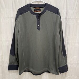 Grundens Eddy Sweater Gray Men’s Large Shirt 1/4 Snap Henley Pullover Fishing